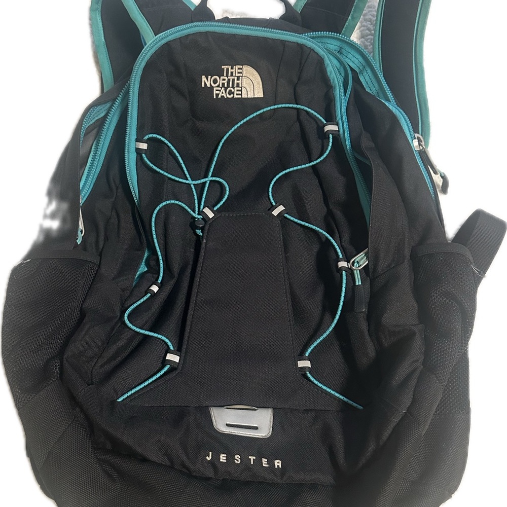 The North Face Black and Teal Jester Backpack
